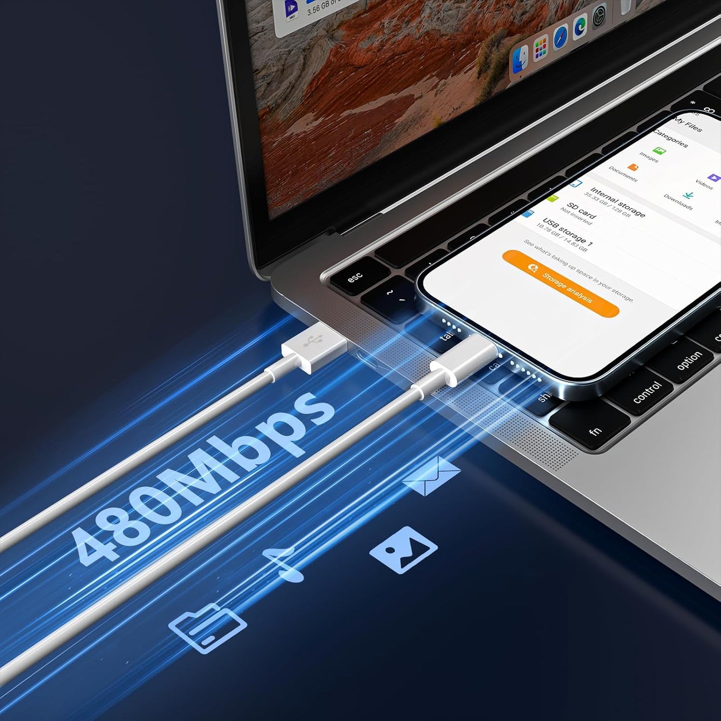 USB C Charger Cable 2 Pack 1M+2M USB A to USBC Cable Type C Charger Fast Charging Phone Charger Lead for iPhone 17 16 15 Pro Max Plus Air, Samsung Galaxy S25 S24 Ultra, Google Pixel, for iPad Air