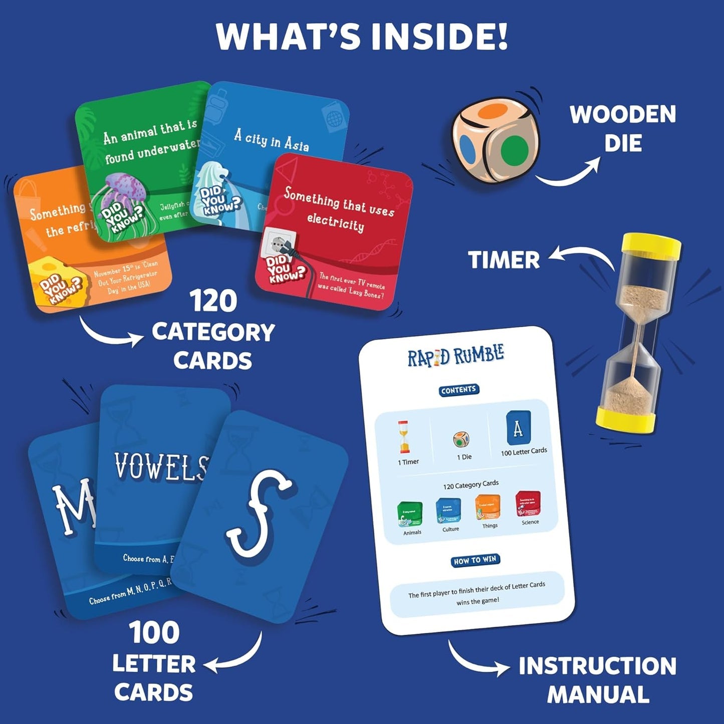 Skillmatics Rapid Rumble Fast-Paced Board Game, Educational Card Game for Kids, Teens, and Adults, Family Game Night and Holiday Fun