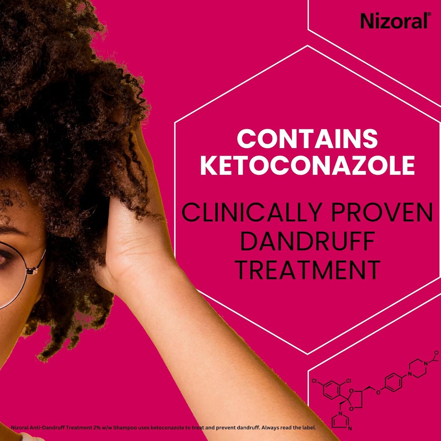Nizoral Anti-Dandruff Treatment Shampoo, Treats and Prevents Dandruff, Clinically Proven to Control Itchy & Flaky Scalps, Contains Ketoconazole, 1 x 100ml