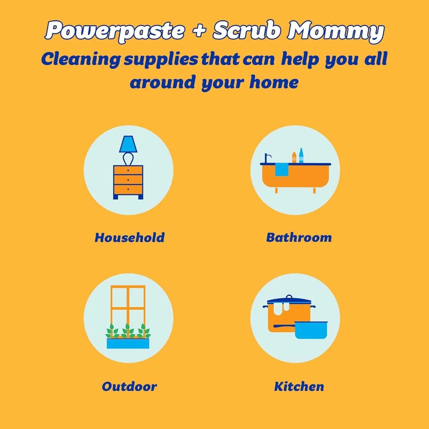 Scrub Daddy Power Paste All Purpose Cleaner - Oven Cleaner Heavy Duty Cleaning Products for Kitchen Appliances, Cooker, Air Fryer, Induction Hob, Shower, Bath & Sink - Kit With Scrub Mommy Sponge