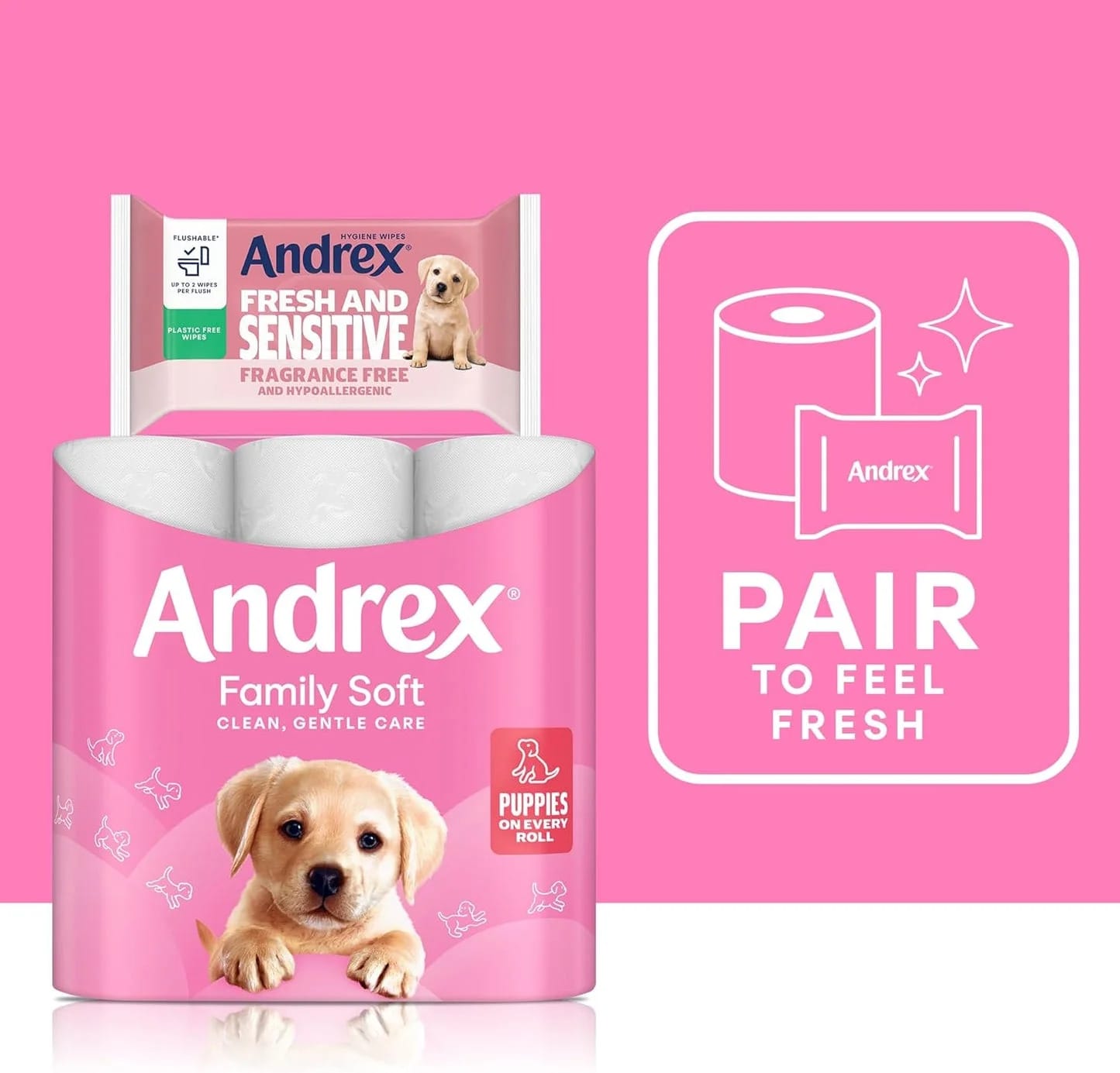 Andrex Family Soft Toilet Tissue 72 Rolls (Previously Andrex Gentle Clean) Gentle on your Family’s skin– Bulk Pack of 72 Toilet Rolls, FSC Certified