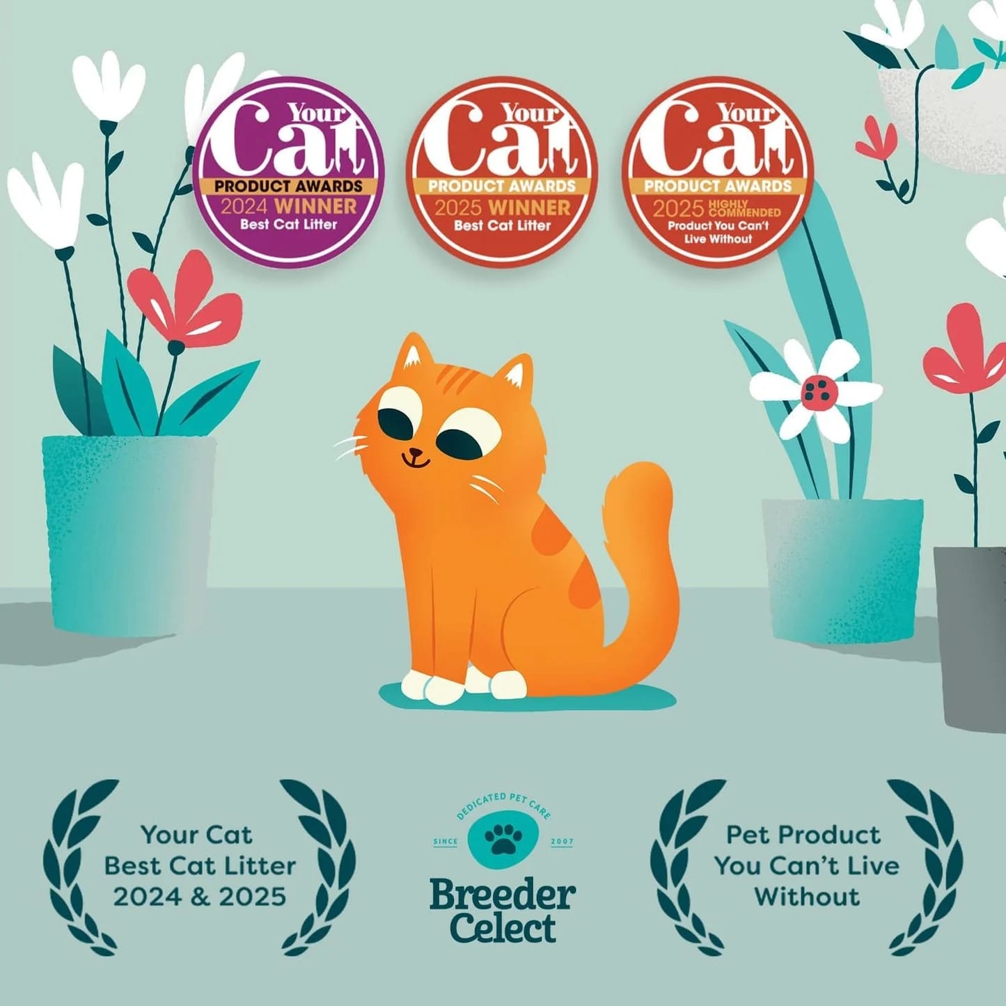 Breeder Celect All-Natural Cat Litter (30L) – 99% Recycled Paper, Highly Absorbent Kitten Cat Litter/Bedding, Excellent Odour Control, Non-Clumping, Biodegradable & Compostable