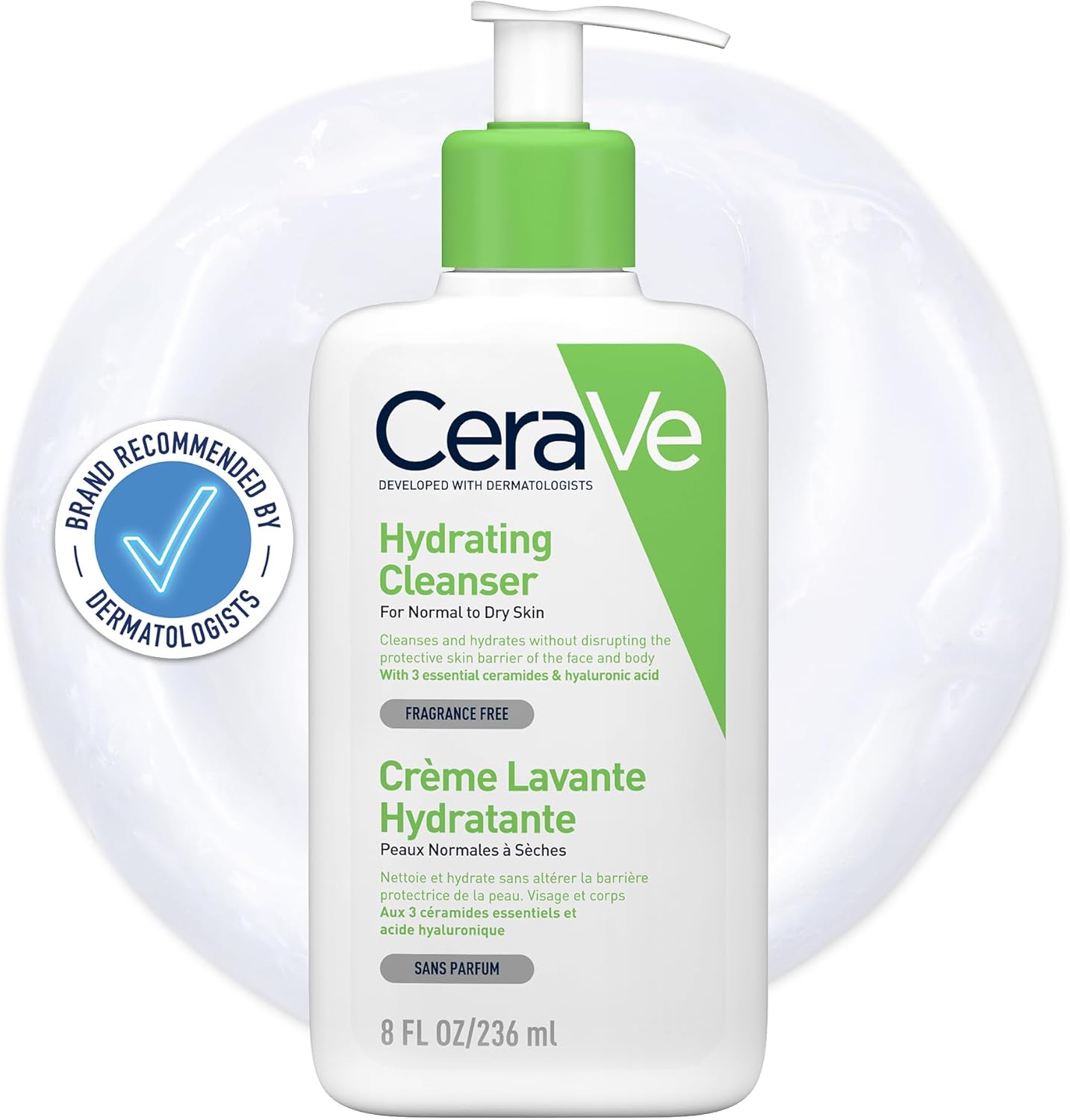 CeraVe Hydrating Cleanser for Normal to Dry Skin with Hyaluronic Acid and 3 Essential Ceramides
