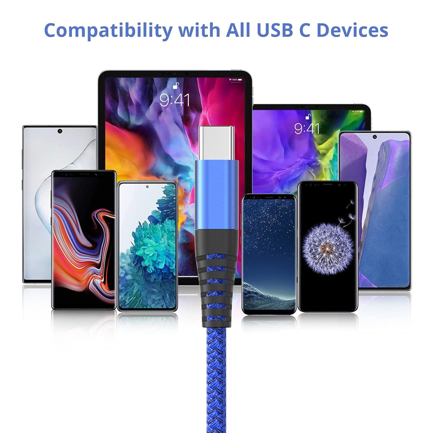 USB C Charger Cable,3Pack 1M Type C Charger Fast Charging USB to USB C Cable Compatible with iPhone 15,Samsung Galaxy S23/S22/S21/S20,Note 10/9/8,Huawei,HTC,LG,Moto,Google Pixel,Etc