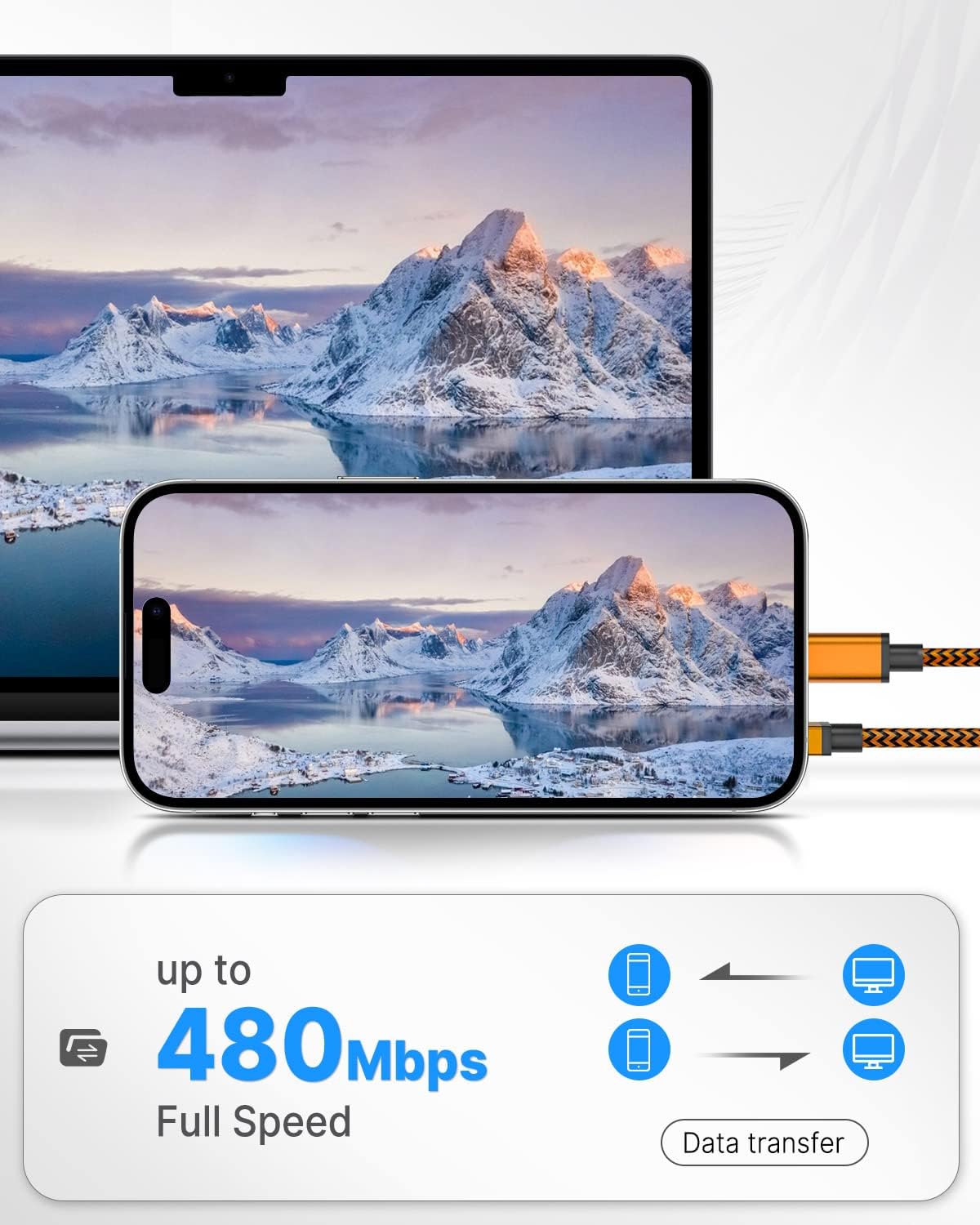 3Pack 2M iPhone Charger Cable, Long iPhone Charging Cable MFi Certified Lightning Cable Fast Charging Cord Braided i Phone Charger Lead USB Cord for Phone 14 13 12 11 Pro Max XS XR 8 7 6 SE, iPad