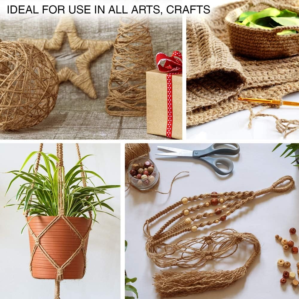 ANSIO Jute Twine Biodegradable Garden Twine - 333 Feet / 101m Jute String, 3 Ply 2mm Thickness Jute Rope for Decoration, Garden, Floristry, DIY Arts, Bundling, Crafts & Wrapping - Brown (Pack of 1)