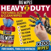 Big Wipes Heavy Duty Pro+ Hand Wipes, 100 Count, Textured Dual-Sided Wipes in Dispenser Tub