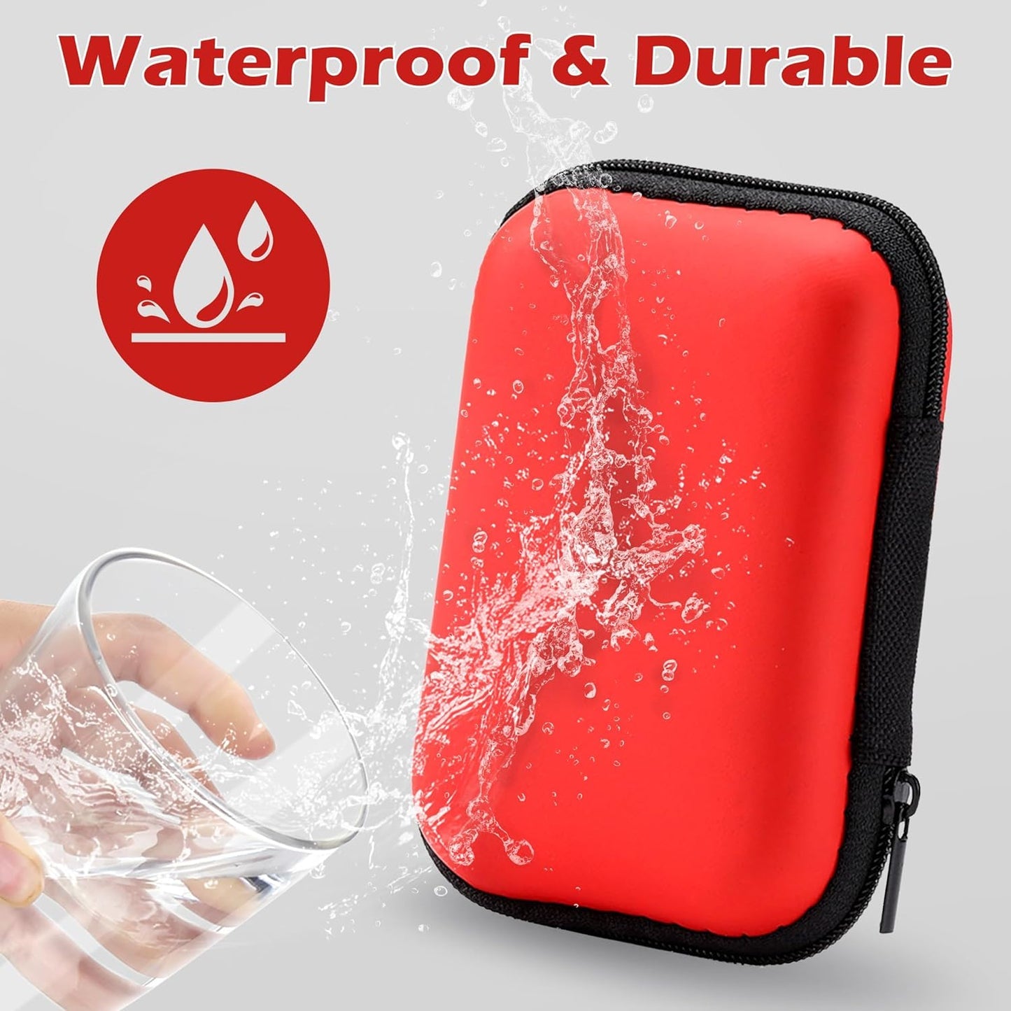 mwellewm Playing Cards Case for UNO, Card Game Case, Practical Playing Card Game Box Holder Storage Box (Red)