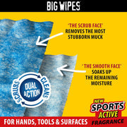 Big Wipes Heavy Duty Pro+ Hand Wipes, 100 Count, Textured Dual-Sided Wipes in Dispenser Tub