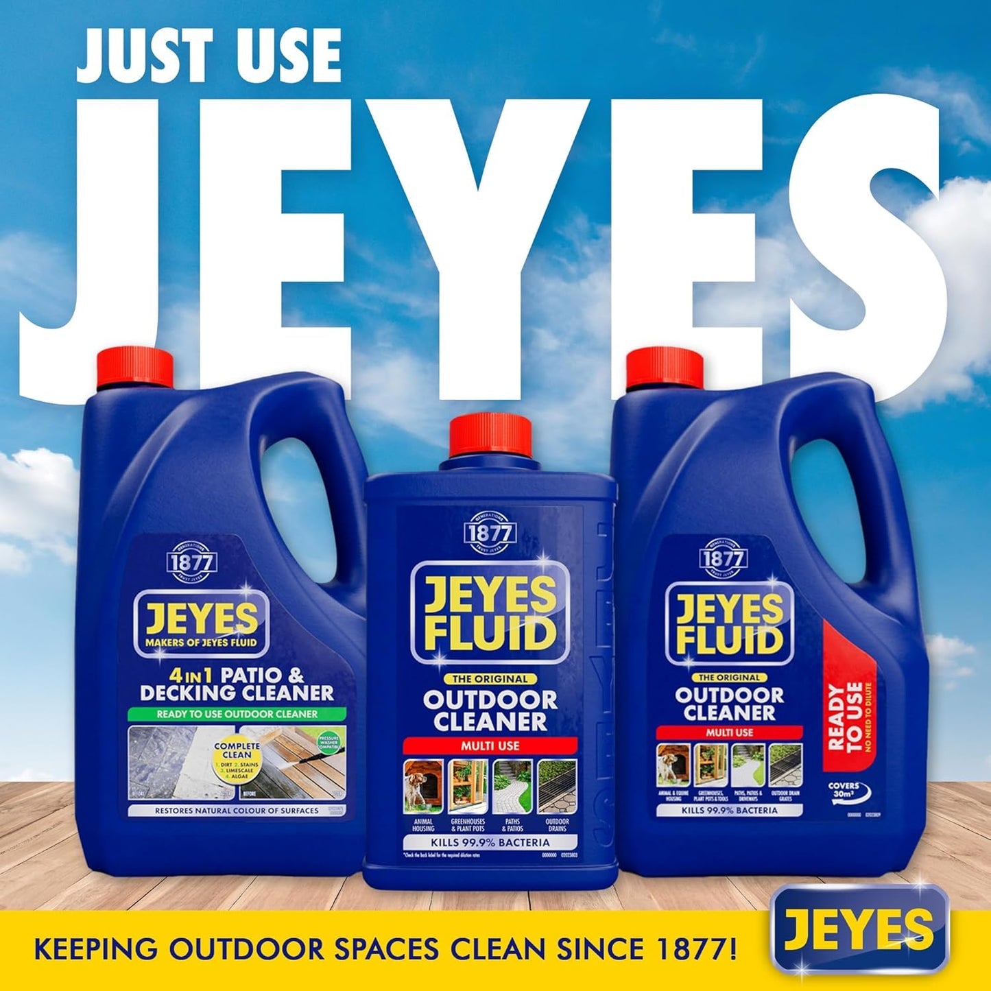 Jeyes 4-in-1 Patio and Decking Cleaner, 4 Litre, For Paths, Drives, Decking and Fencing