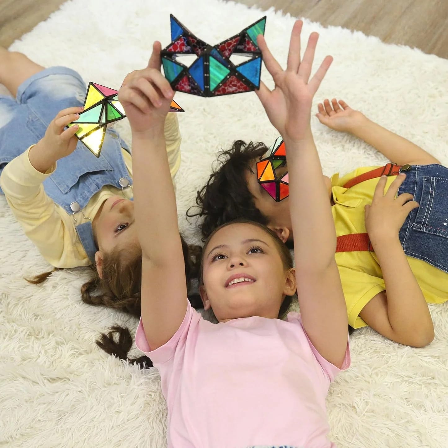 TOSY Magnet Pyramid Stone - 1 Cube Transforms into 1 Billion Shapes, 12 pieces, 243 Magnets, Holographic Design Magnet Tiles Creative Puzzle STEM/STEAM Toy