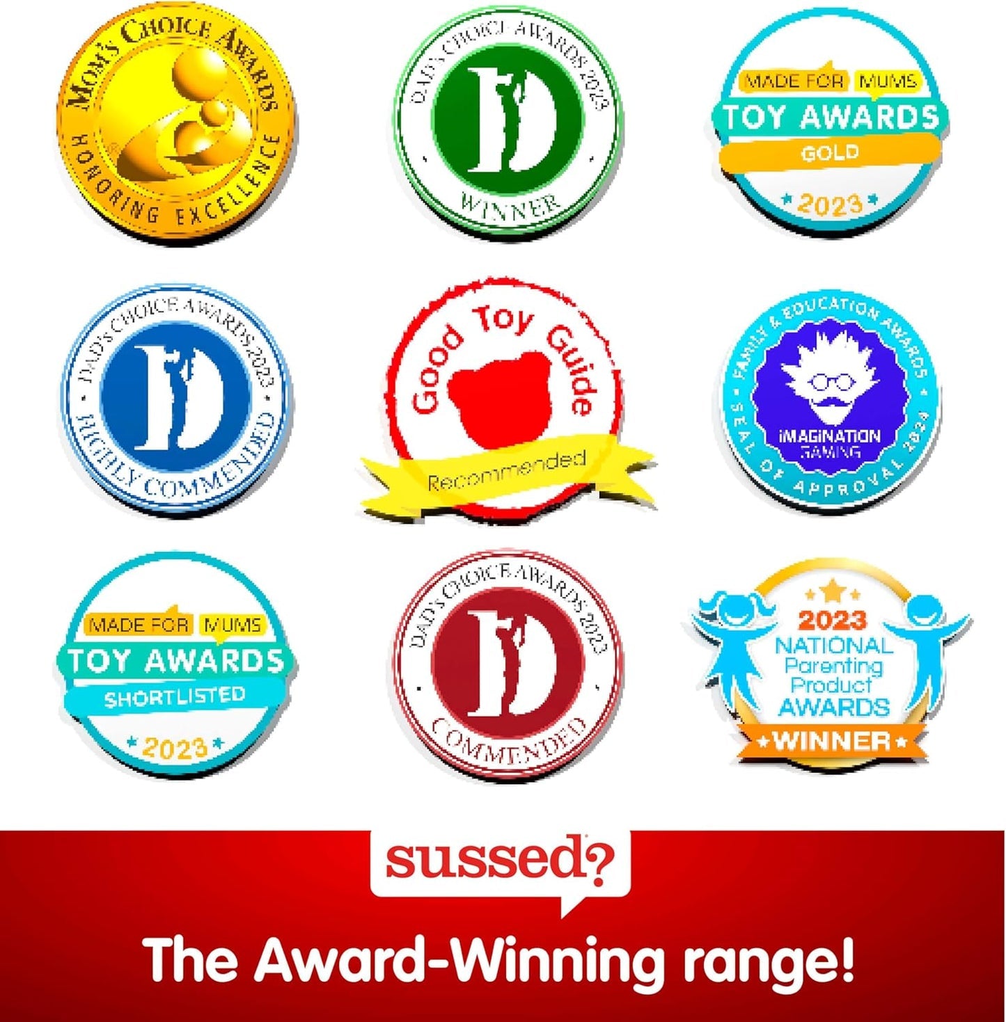 SUSSED Card Game for Kids & Adults - Guess My Wacky Answer | Travel Game for Family Holidays & Car Trips | Birthday Gift Idea | Yellow Pack