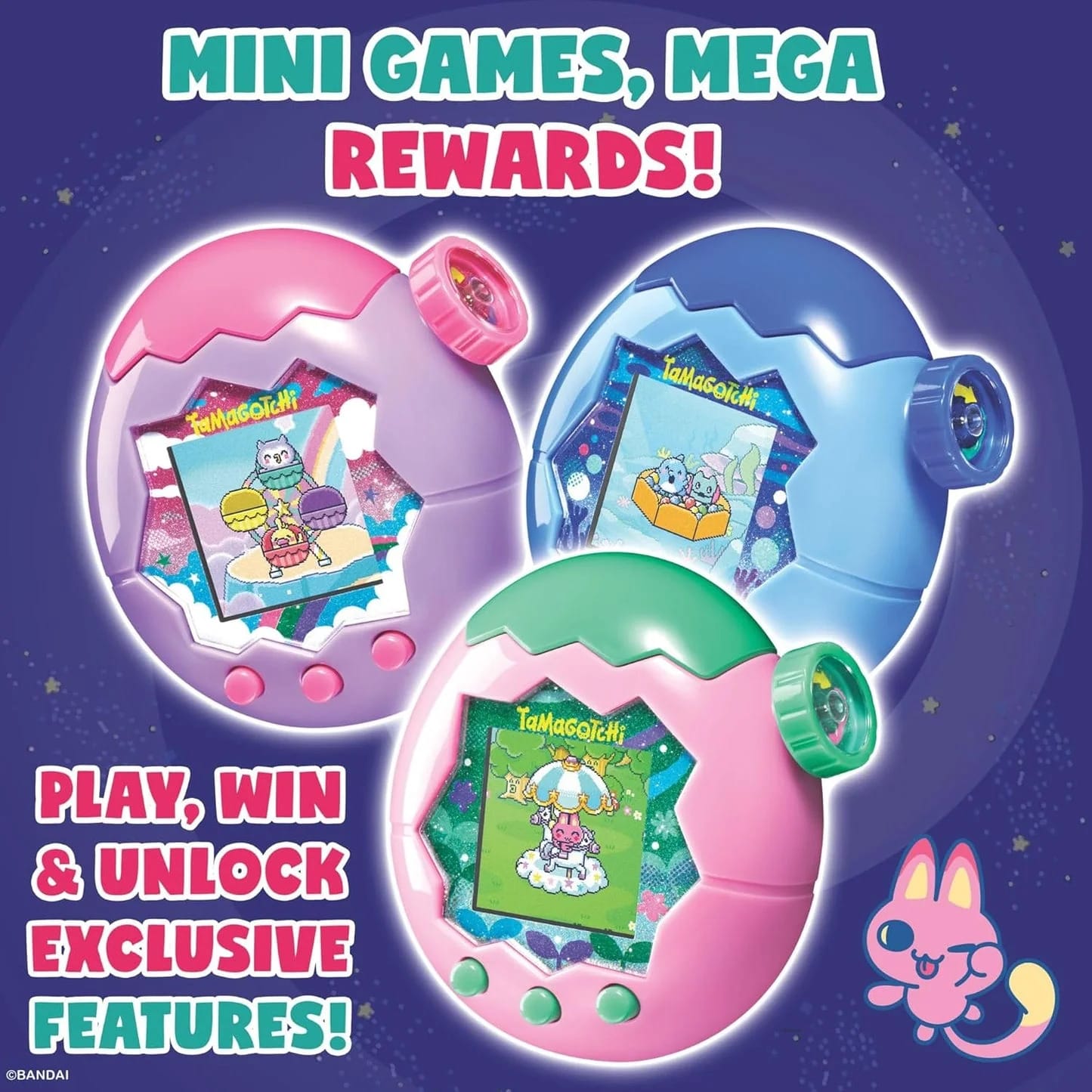 Bandai Tamagotchi Paradise Digital Pet, Blue Water Shell, Evolved Virtual Pet for Kids and Adults