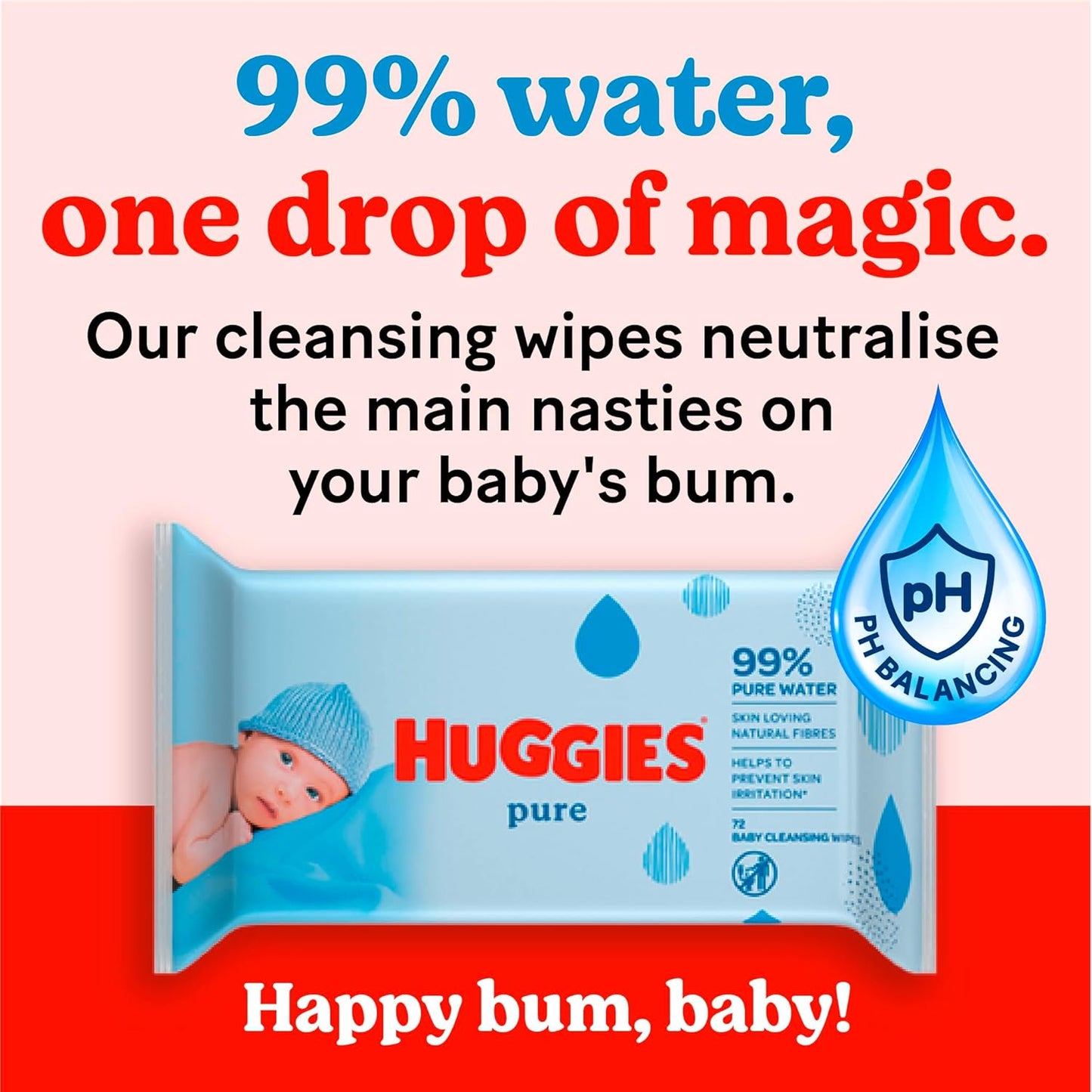 Huggies Pure Baby Wipes, 18-Pack (1008 Wipes), 99% Water, Fragrance-Free, Gentle Cleaning and Protection, Natural Wet Wipes