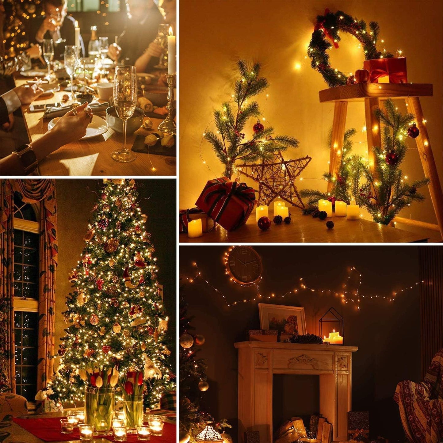 Lezonic 2-Pack Fairy String Lights, 120 LEDs, 13m, 8 Modes, Battery Operated with Remote and Timer, Warm White, Indoor/Outdoor for Bedroom, Party, Wedding, Christmas