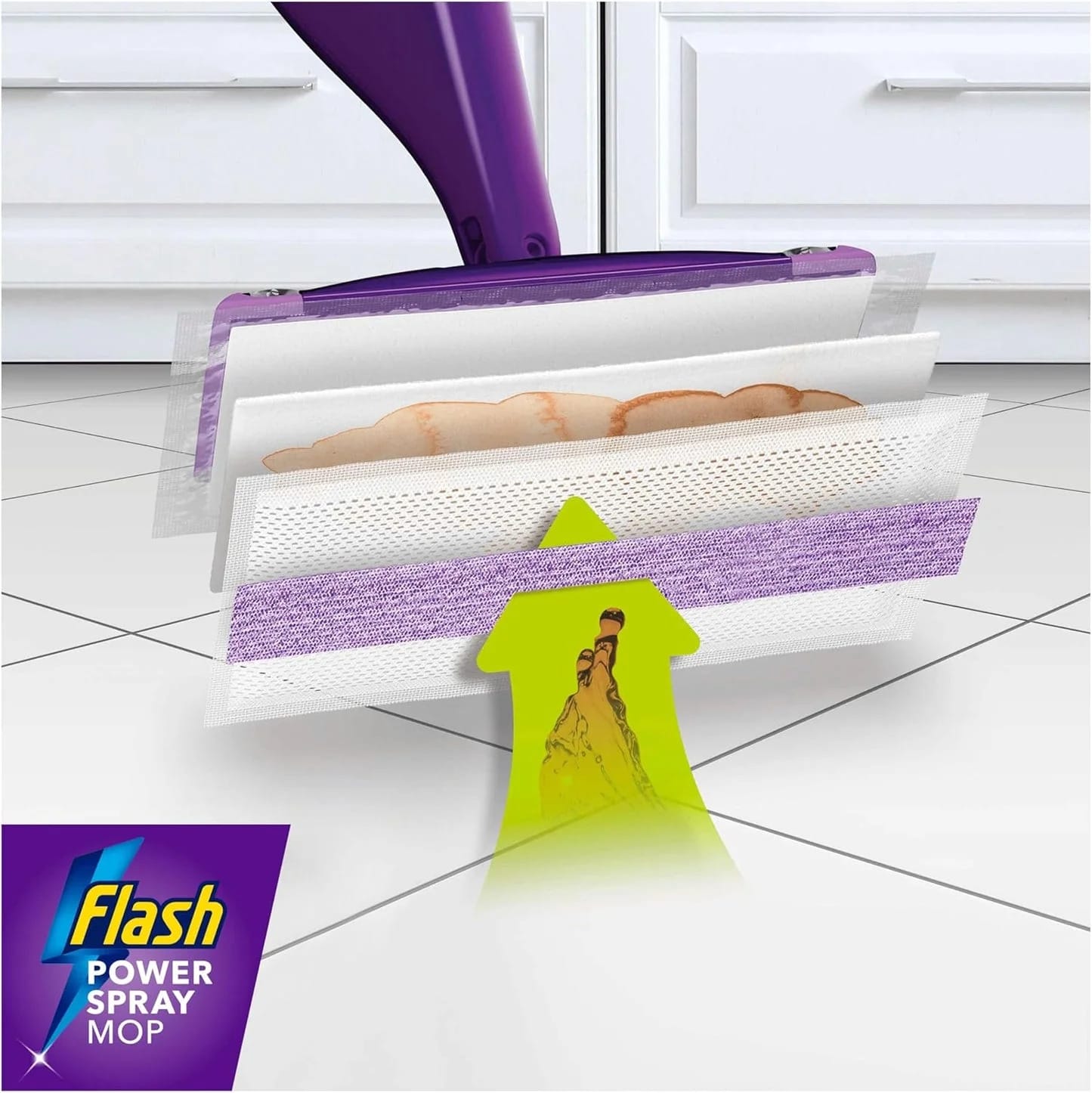 Flash Power Spray Mop Floor Cleaner Multi-Surface Cleaning Liquid Citrus Fresh 5L (1.25Lx4)