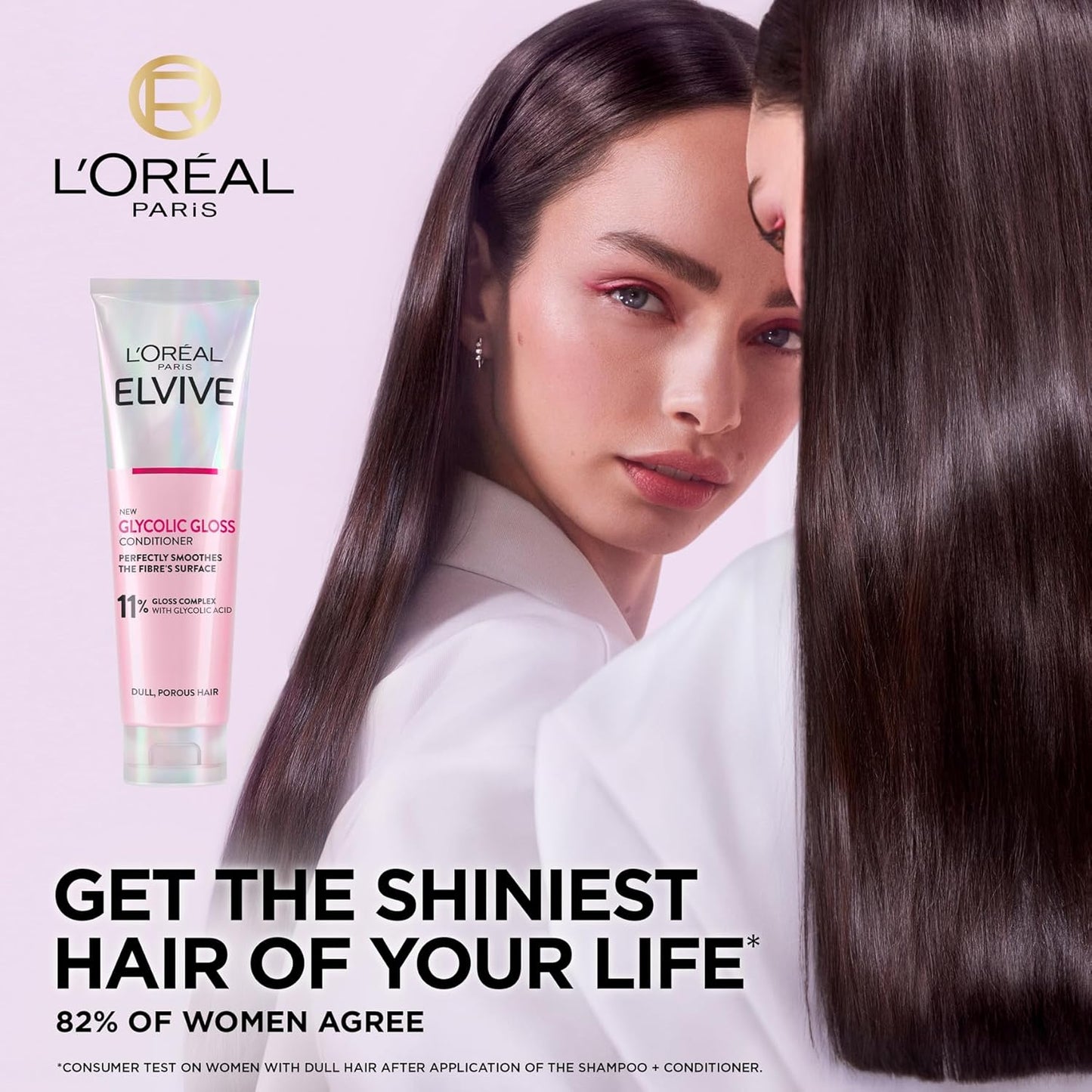 "L'Oréal Paris Elvive Glycolic Gloss Conditioner with Gloss Complex and Glycolic Acid, 150ml – Smooths, Seals, and Adds Shine to Dull Hair"