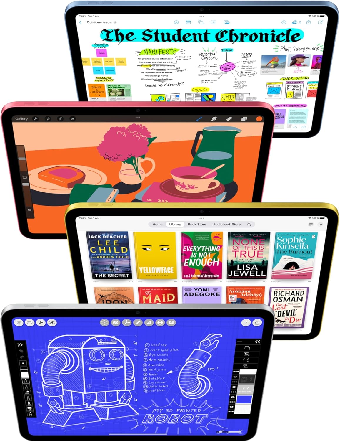 Apple iPad 11-inch: A16 chip, 11-inch Model, Liquid Retina Display, 128GB, Wi-Fi 6, 12MP Front / 12MP Back Camera, Touch ID, All-Day Battery Life — Silver