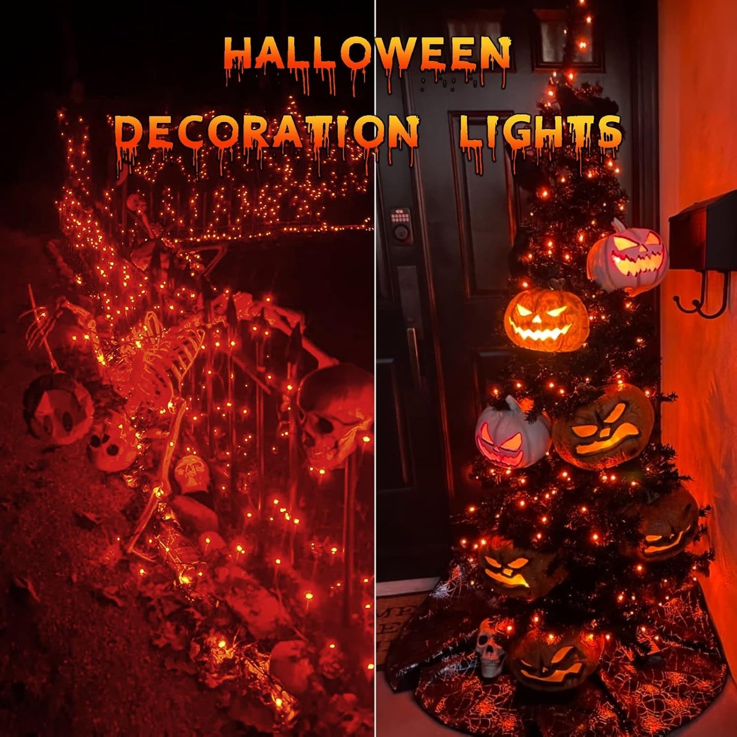 Orange Fairy Lights, 10ft 3M 30 LED Halloween Lights With Timer, Battery Operated String Lights for Indoor Outdoor Autumn Decorations