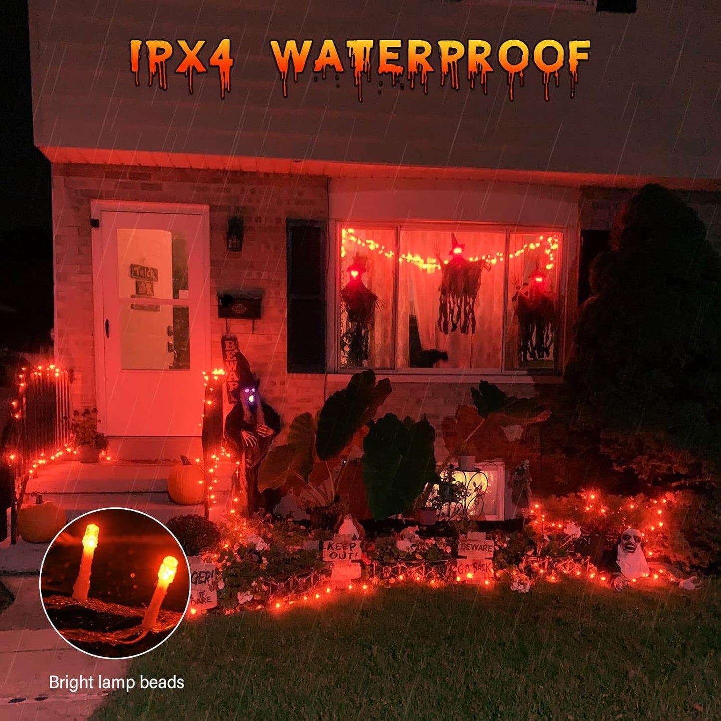 Orange Fairy Lights, 10ft 3M 30 LED Halloween Lights With Timer, Battery Operated String Lights for Indoor Outdoor Autumn Decorations