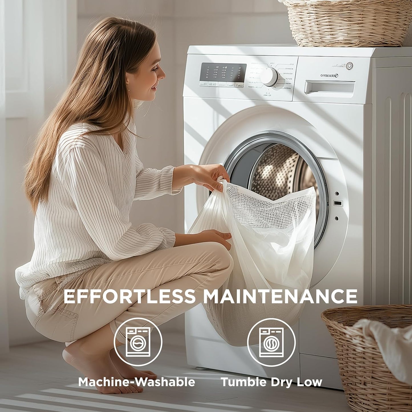 Bedsure Double Fitted Sheet Deep - Bed Sheets Extra Deep Pocket 16 inch (40 cm) made of Soft Brushed Microfiber for Double Bed, Grey, 135x190cm