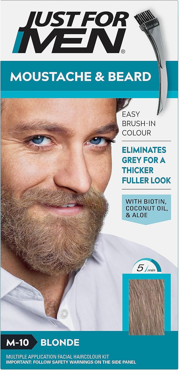 Just for men Moustache & Beard Medium Brown Dye, Eliminates Grey for a Thicker & Fuller Look � M35