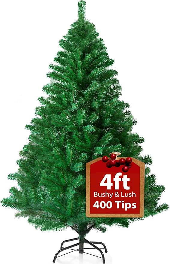 KLASS 6ft Artificial Christmas Tree, Green PVC Realistic Xmas Tree with 700 Tips and Metal Stand, Premium Holiday Decoration