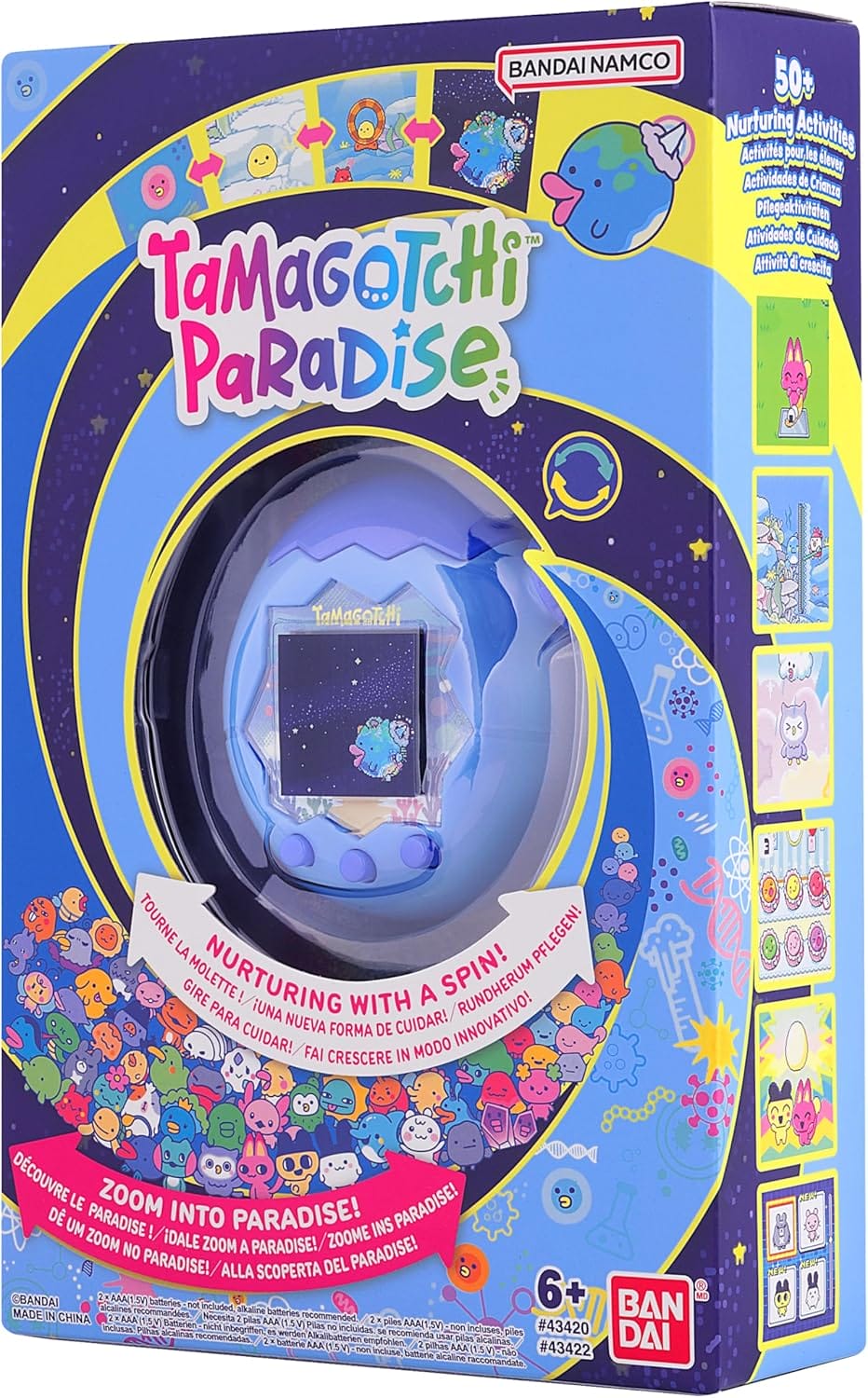 Bandai Tamagotchi Paradise Digital Pet, Blue Water Shell, Evolved Virtual Pet for Kids and Adults