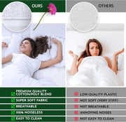 Caroline Shatuik Waterproof Mattress Protector King |40cm Extra Deep Fitted King Size Waterproof Bed Protector Topper | Non Noisy & Breathable Mattress Cover King Size Bed(152 X 200 +40CM)