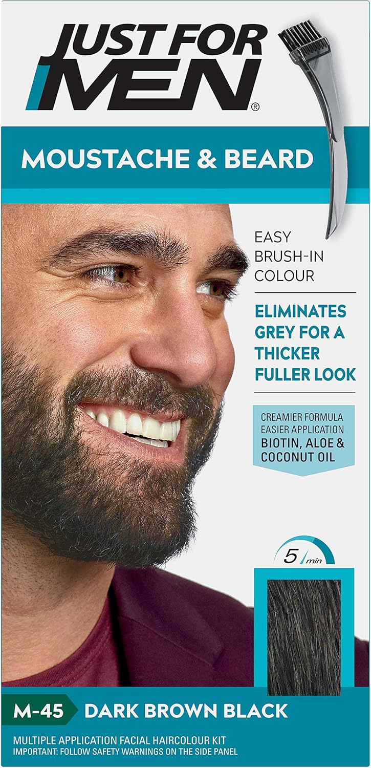 Just for men Moustache & Beard Medium Brown Dye, Eliminates Grey for a Thicker & Fuller Look � M35