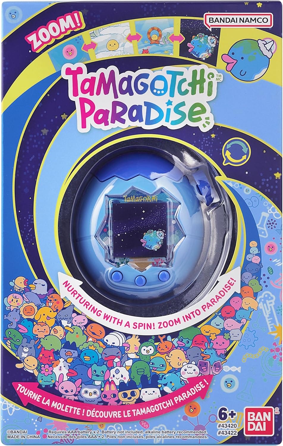 Bandai Tamagotchi Paradise Digital Pet, Blue Water Shell, Evolved Virtual Pet for Kids and Adults