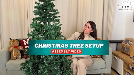 KLASS 6ft Artificial Christmas Tree, Green PVC Realistic Xmas Tree with 700 Tips and Metal Stand, Premium Holiday Decoration