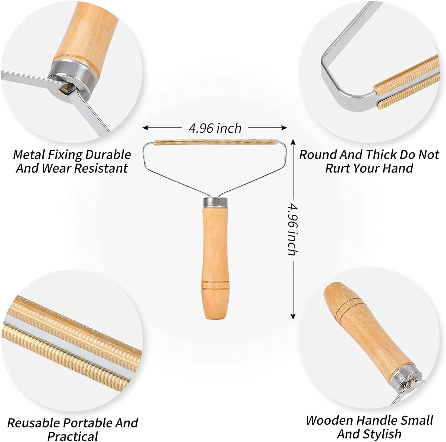 Portable Lint Remover, Reusable Double-Sided Carpet and Clothes Fuzz Shaver, Pet Hair and Dust Remover, 1 Pack