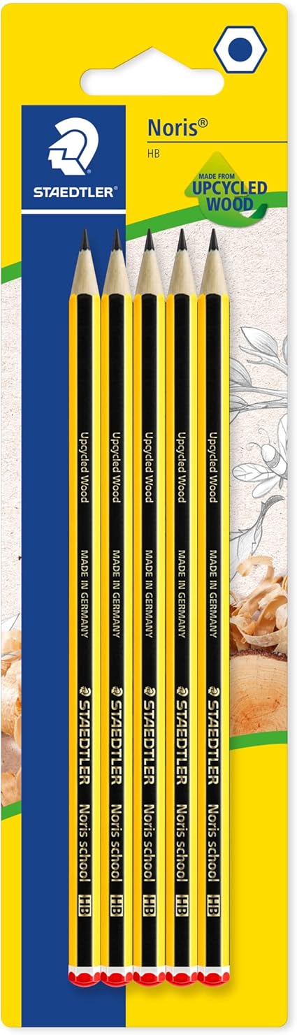STAEDTLER 121-2 BK5D Noris School Graphite Pencils - HB Degree (Pack of 5), Grey