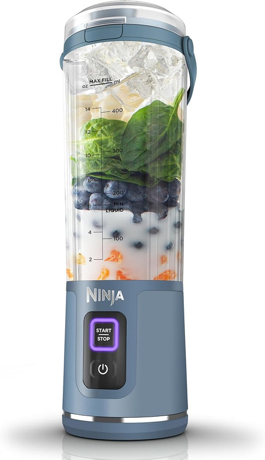 Ninja Blast Portable Blender, 530ml, Cordless Mini Blender with Leakproof Lid and Sip Spout, Denim Blue, BC151UKNV