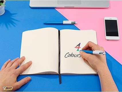 BIC Retractable Ballpoint Pens, 'Original 4 Colours' Multi-coloured Medium Point (1.0mm), Pack of 3
