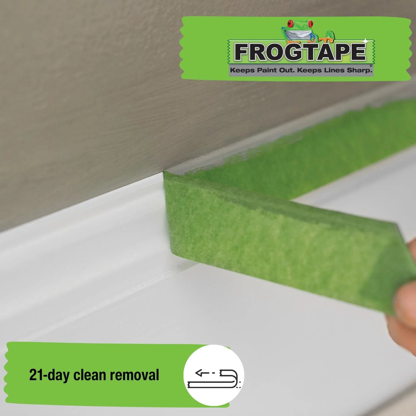 Frog Tape Green Multi Surface Painters Masking Tape, Indoor Painting and Decorating For Sharp Lines and No Paint Bleed 36mm X 41.1m