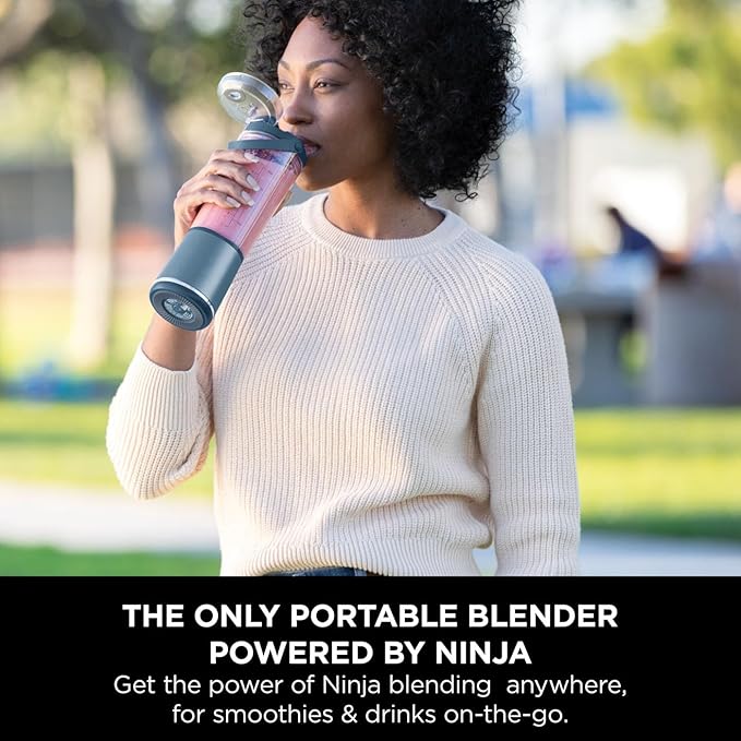Ninja Blast Portable Blender, 530ml, Cordless Mini Blender with Leakproof Lid and Sip Spout, Denim Blue, BC151UKNV