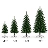 Classic Artificial Green Pine Christmas Tree, Unlit Realistic Branches Xmas Tree for Indoor Holiday Decoration (4ft–7ft)