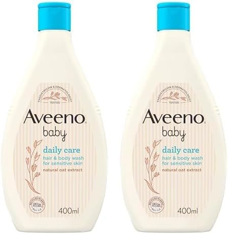 "Aveeno Baby Daily Care Gentle Bath & Wash, 400ml – Tear-Free Baby Wash with Colloidal Oatmeal for Sensitive Skin"
