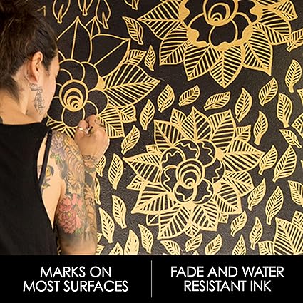 Sharpie Permanent Markers | Fine Point for Bold Details | Assorted Metallic Colours | 3 Marker Pens