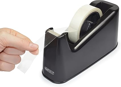 Rapesco 1540 Heavy Duty Tape Dispenser with 2 Rolls, Black