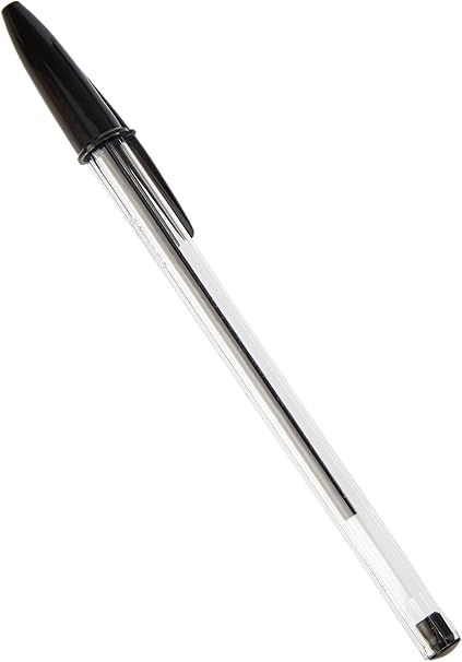 BIC Cristal Original Smudge Free Ballpoint Pens, Ideal for School, Black, Medium Point (1.0mm), Pack of 50