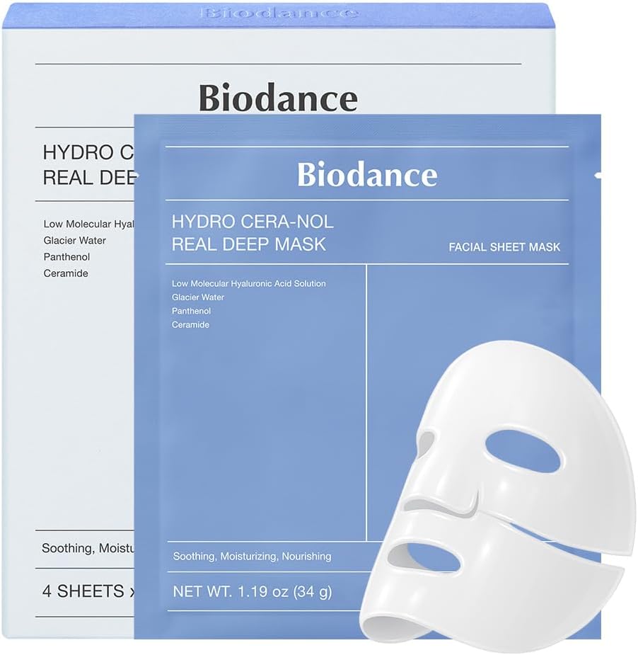 BIODANCE Bio-Collagen Real Deep Mask, Hydrogel Mask, Pore Minimizing, Elasticity Improvement, Korean Skincare | 1.19oz(34g) x 4ea