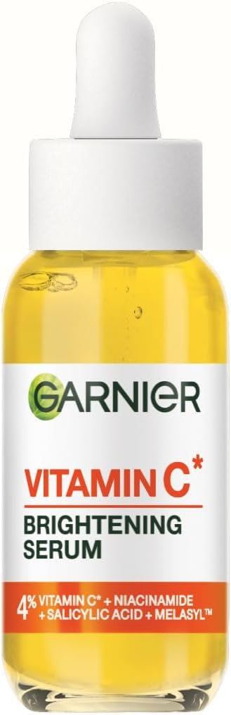 Garnier Vitamin C Brightening Serum for Face, with 4% Vitamin C, Niacinamide & Salicylic Acid, Brightens Skin, Reduces Dark Spots & Evens Skin Tone, Serum 30ml