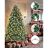 Pre-Lit 6ft Artificial Christmas Tree, Slim PVC Xmas Tree with 1400 Branch Tips, 350 Multicolour LED Lights and 9 Lighting Modes for Holiday Decoration