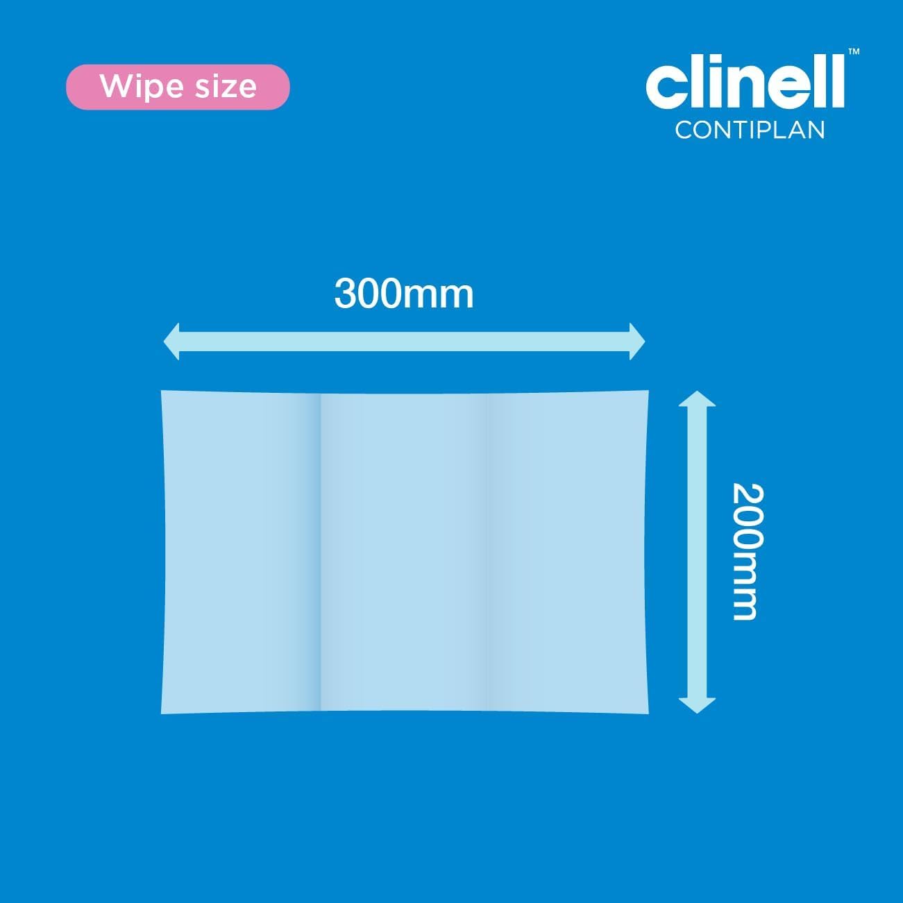 Clinell CONTIPLAN Incontinence Cleansing Cloths with Barrier Cream - All in One Cleansing Wipes Cleanses, Soothes and Moisturises - Pack of 25 Cloths