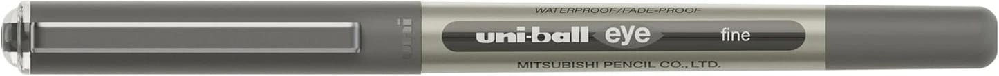 Uni-ball UB-157 Eye Black Rollerball Pens. Premium Fine 0.7mm Ballpoint Tip for Super Smooth Handwriting, Drawing, Art, Crafts and Colouring. Fade and Water Resistant Liquid Uni Super Ink. Pack of 5