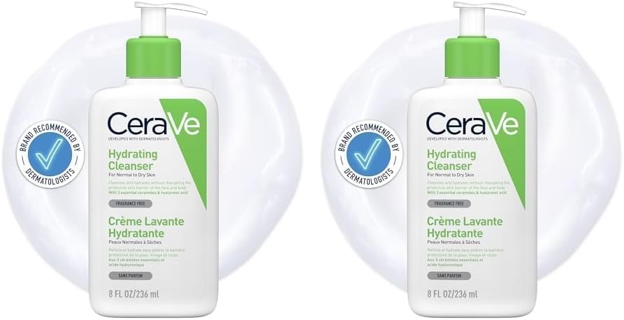 CeraVe Hydrating Cleanser for Normal to Dry Skin with Hyaluronic Acid and 3 Essential Ceramides