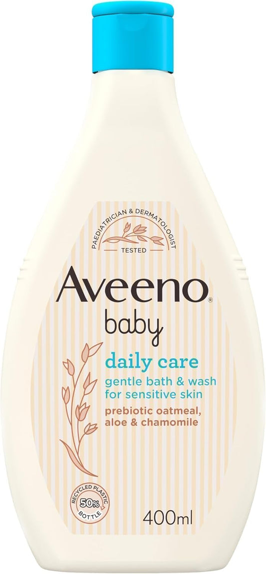 "Aveeno Baby Daily Care Gentle Bath & Wash, 400ml – Tear-Free Baby Wash with Colloidal Oatmeal for Sensitive Skin"